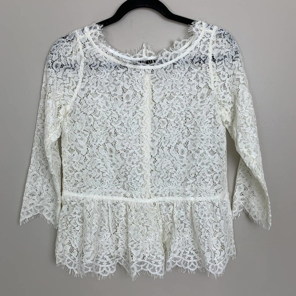 Joie Tops - Joie Koda Ivory Lace Peplum Top - Size XS